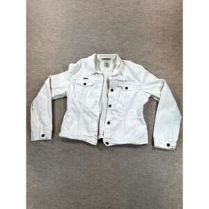 Stamp 10 Chambray Jacket Womens 10 White Cotton Stretch Regular Fit Flap Pockets